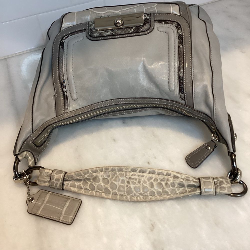 Coach Purse Handbag Leather Kristin Spectator Elevated Alligator Satchel Tote - Picture 11 of 14